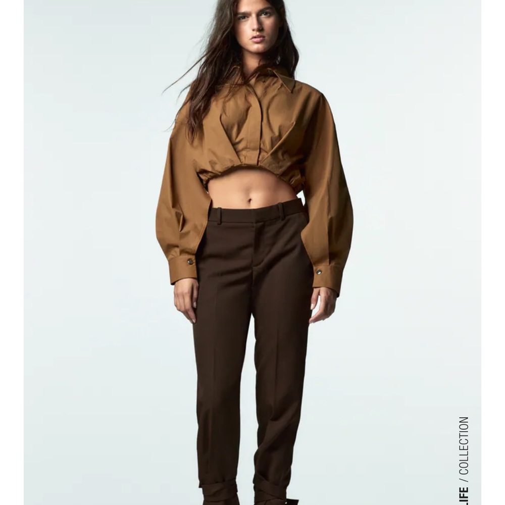 NWT Zara Draped Cropped Top